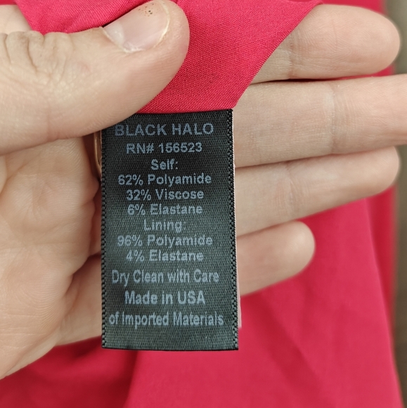 NWT Black Halo Fit & Flare V-neck Knee Length Dress in Snap Dragon Red Size 2 - Picture 10 of 11